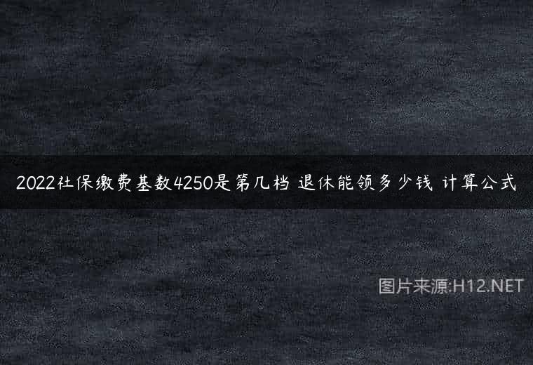 2022社保缴费基数4250是第几档 退休能领多少钱 计算公式