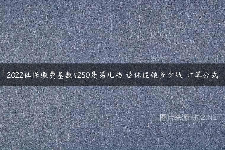 2022社保缴费基数4250是第几档 退休能领多少钱 计算公式