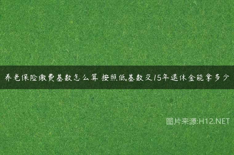 养老保险缴费基数怎么算 按照低基数交15年退休金能拿多少