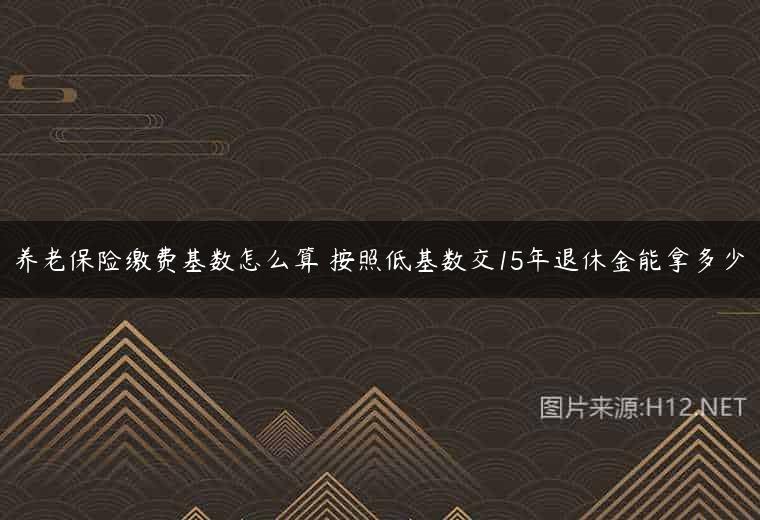 养老保险缴费基数怎么算 按照低基数交15年退休金能拿多少