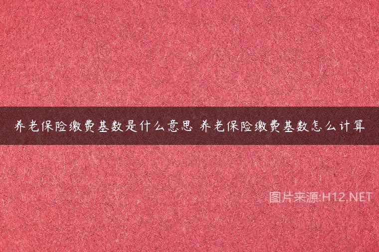 养老保险缴费基数是什么意思 养老保险缴费基数怎么计算