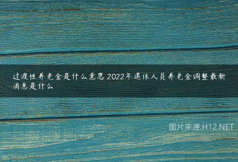 过渡性养老金是什么意思 2022年退休人员养老金调整最新消息是什么