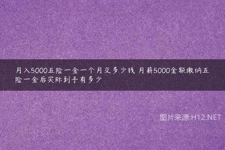 月入5000五险一金一个月交多少钱 月薪5000全额缴纳五险一金后实际到手有多少