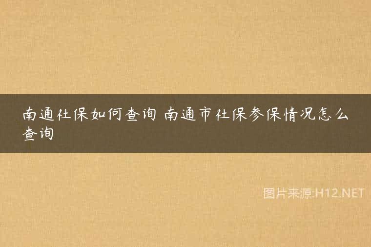 南通社保如何查询 南通市社保参保情况怎么查询