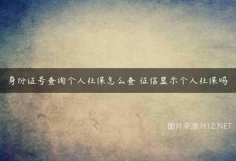 身份证号查询个人社保怎么查 征信显示个人社保吗
