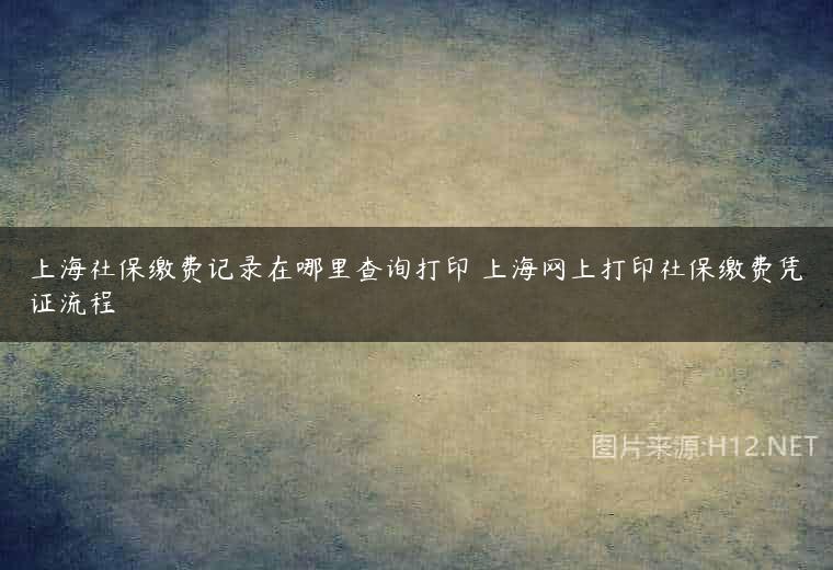 上海社保缴费记录在哪里查询打印 上海网上打印社保缴费凭证流程