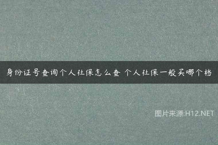 身份证号查询个人社保怎么查 个人社保一般买哪个档