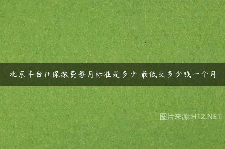 北京丰台社保缴费每月标准是多少 最低交多少钱一个月