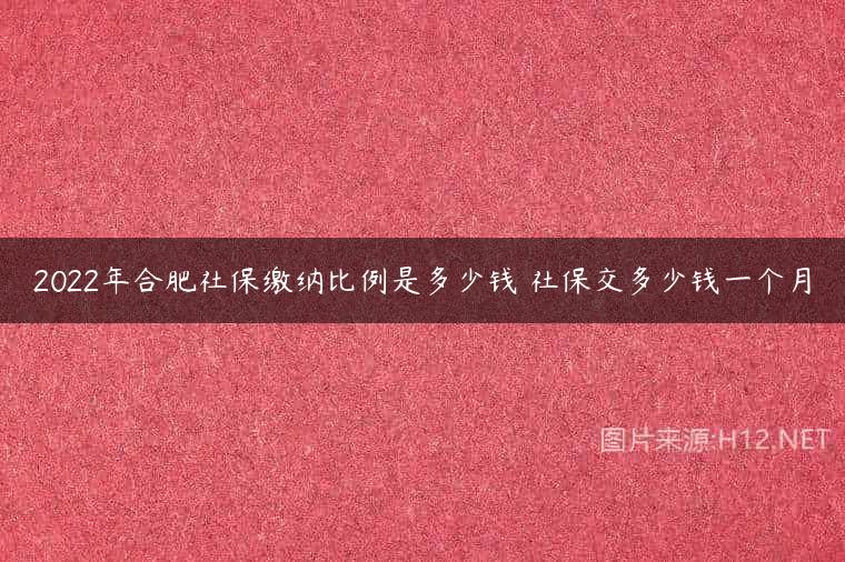 2022年合肥社保缴纳比例是多少钱 社保交多少钱一个月