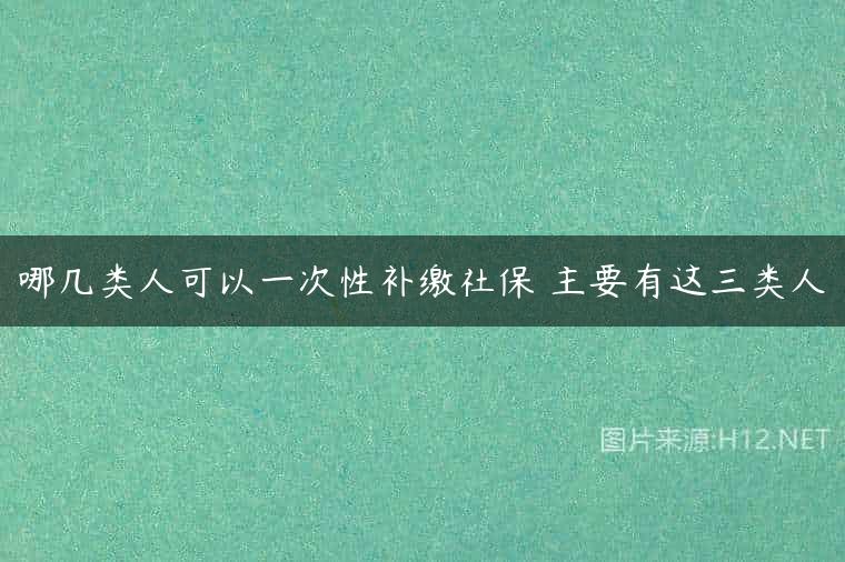 哪几类人可以一次性补缴社保 主要有这三类人