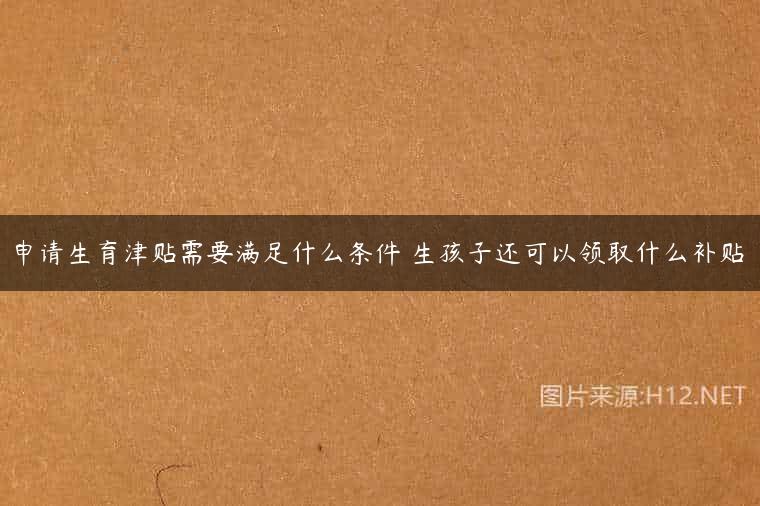 申请生育津贴需要满足什么条件 生孩子还可以领取什么补贴