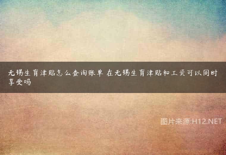 无锡生育津贴怎么查询账单 在无锡生育津贴和工资可以同时享受吗