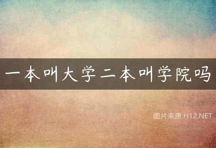 一本叫大学二本叫学院吗