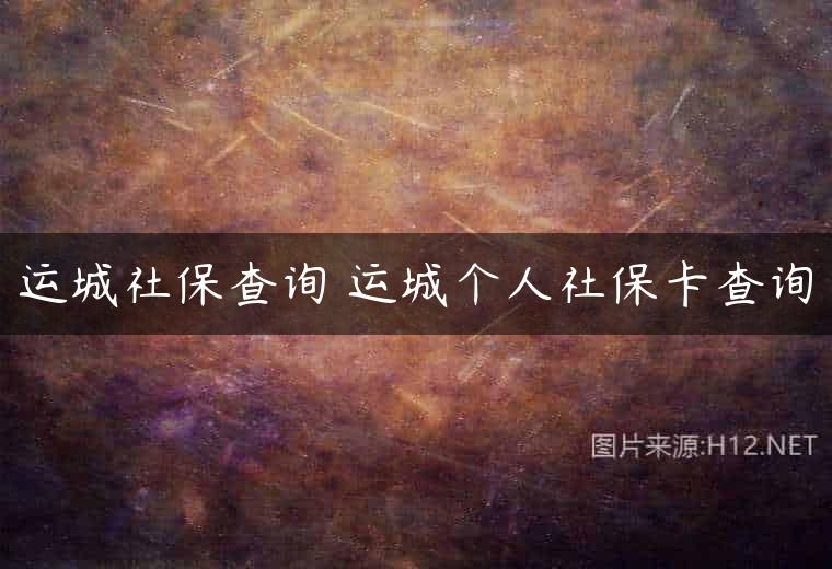 运城社保查询 运城个人社保卡查询