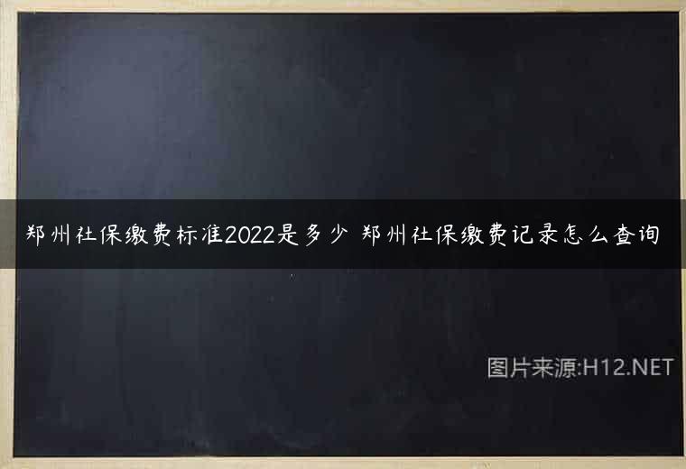 郑州社保缴费标准2022是多少 郑州社保缴费记录怎么查询
