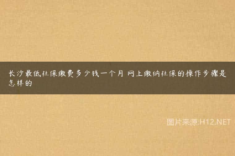 长沙最低社保缴费多少钱一个月 网上缴纳社保的操作步骤是怎样的