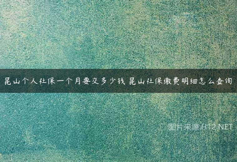 昆山个人社保一个月要交多少钱 昆山社保缴费明细怎么查询