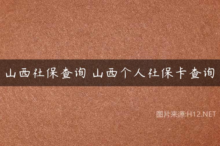 山西社保查询 山西个人社保卡查询