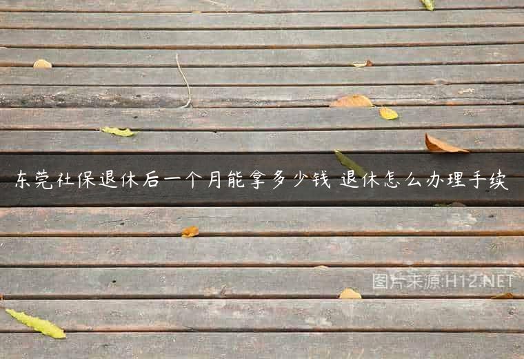 东莞社保退休后一个月能拿多少钱 退休怎么办理手续