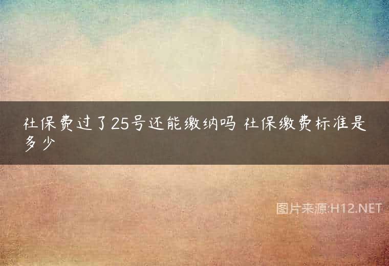 社保费过了25号还能缴纳吗 社保缴费标准是多少