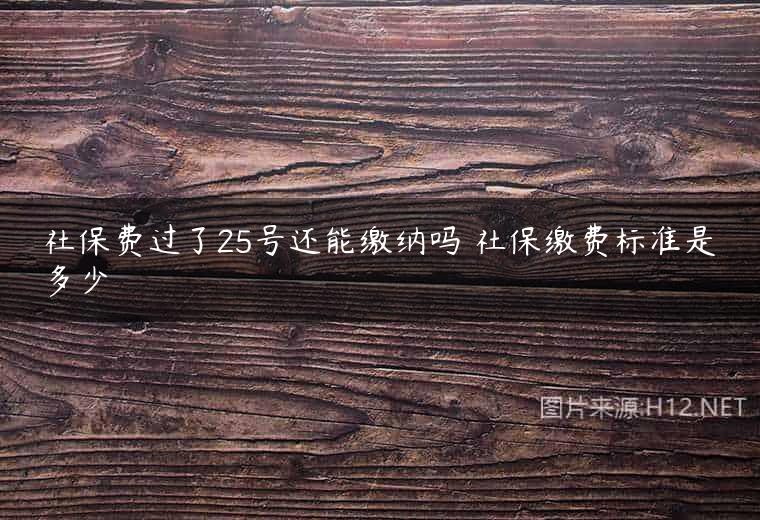 社保费过了25号还能缴纳吗 社保缴费标准是多少