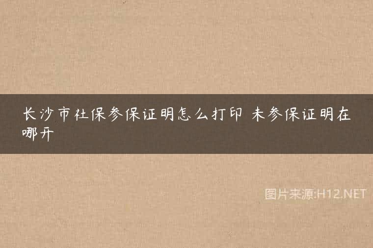 长沙市社保参保证明怎么打印 未参保证明在哪开
