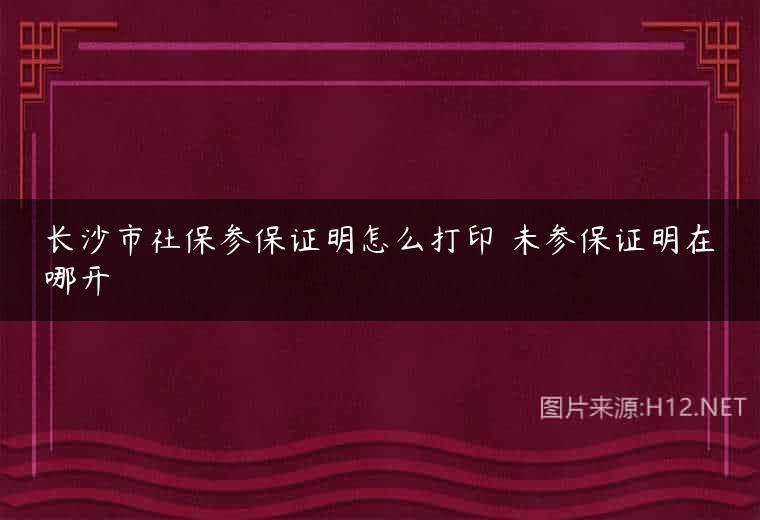 长沙市社保参保证明怎么打印 未参保证明在哪开