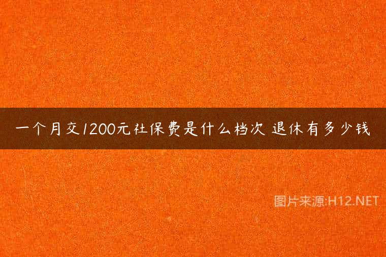 一个月交1200元社保费是什么档次 退休有多少钱