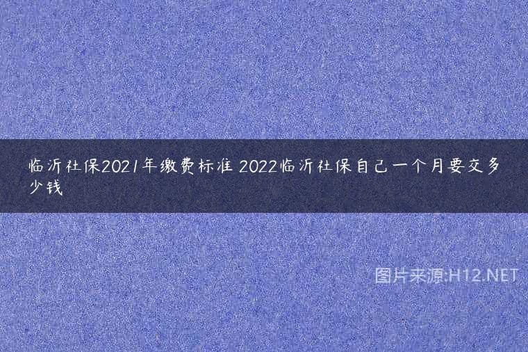 临沂社保2021年缴费标准 2022临沂社保自己一个月要交多少钱