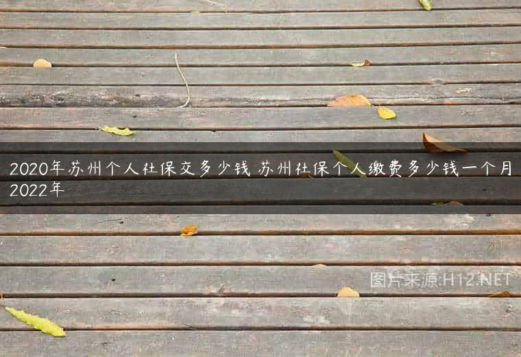 2020年苏州个人社保交多少钱 苏州社保个人缴费多少钱一个月2022年