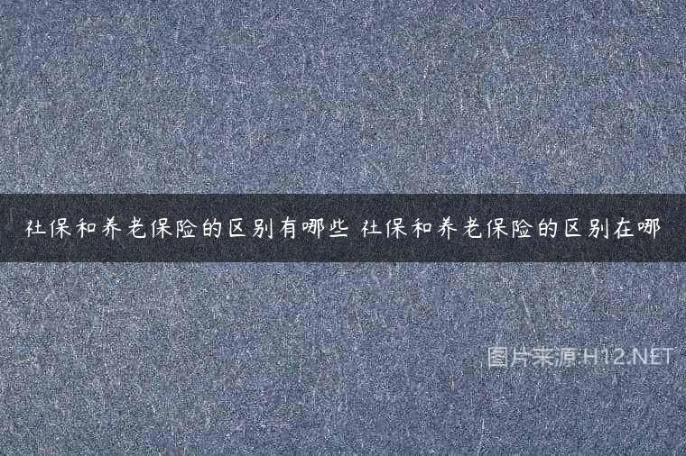 社保和养老保险的区别有哪些 社保和养老保险的区别在哪