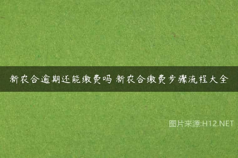 新农合逾期还能缴费吗 新农合缴费步骤流程大全