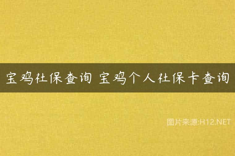 宝鸡社保查询 宝鸡个人社保卡查询