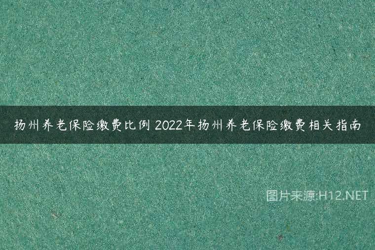 扬州养老保险缴费比例 2022年扬州养老保险缴费相关指南