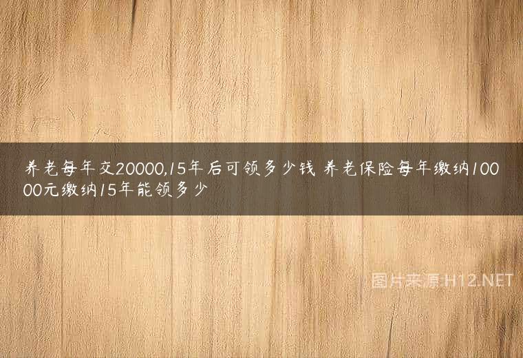 养老每年交20000,15年后可领多少钱 养老保险每年缴纳10000元缴纳15年能领多少