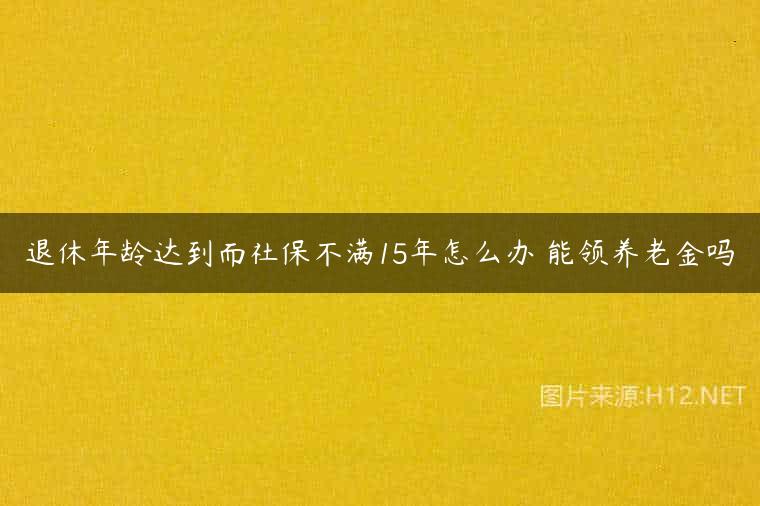退休年龄达到而社保不满15年怎么办 能领养老金吗
