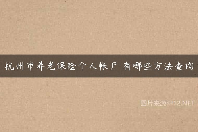 杭州市养老保险个人帐户 有哪些方法查询