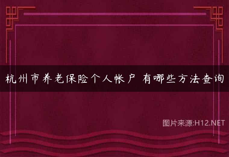 杭州市养老保险个人帐户 有哪些方法查询
