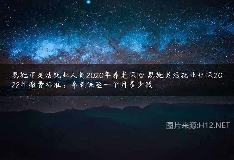 恩施市灵活就业人员2020年养老保险 恩施灵活就业社保2022年缴费标准：养老保险一个月多少钱
