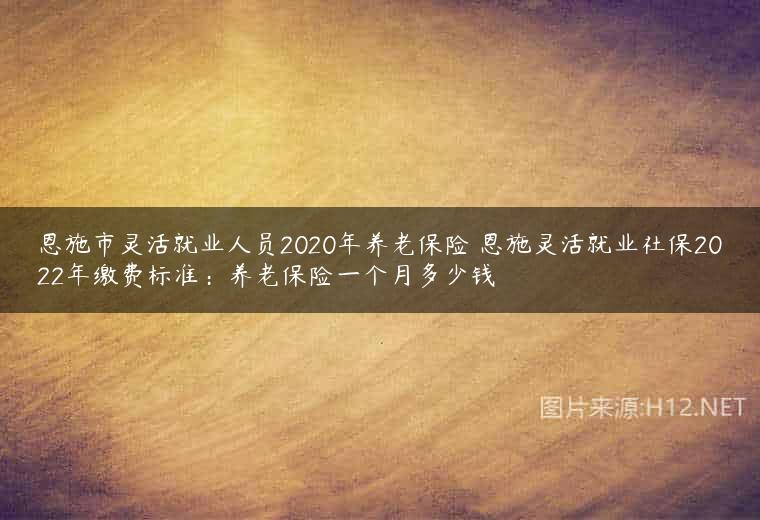 恩施市灵活就业人员2020年养老保险 恩施灵活就业社保2022年缴费标准：养老保险一个月多少钱