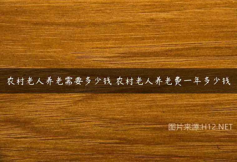 农村老人养老需要多少钱 农村老人养老费一年多少钱
