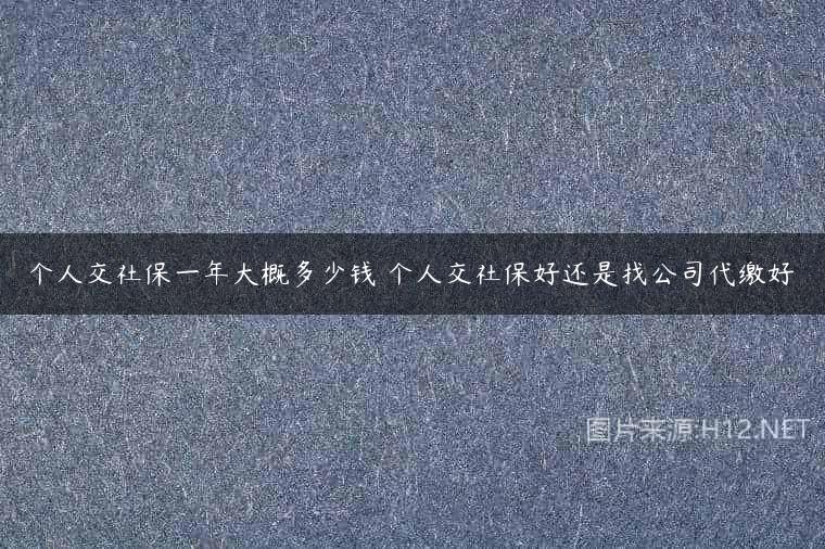 个人交社保一年大概多少钱 个人交社保好还是找公司代缴好