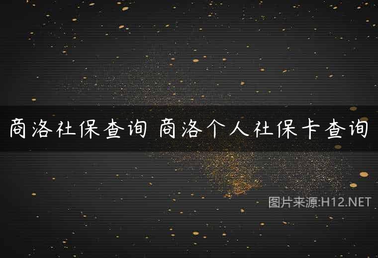 商洛社保查询 商洛个人社保卡查询