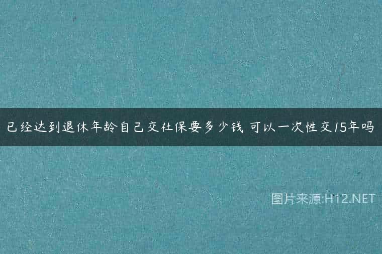 已经达到退休年龄自己交社保要多少钱 可以一次性交15年吗
