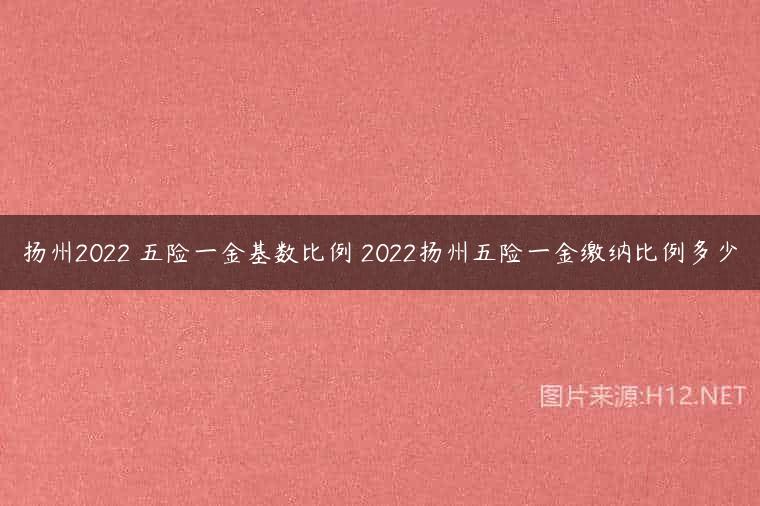 扬州2022 五险一金基数比例 2022扬州五险一金缴纳比例多少