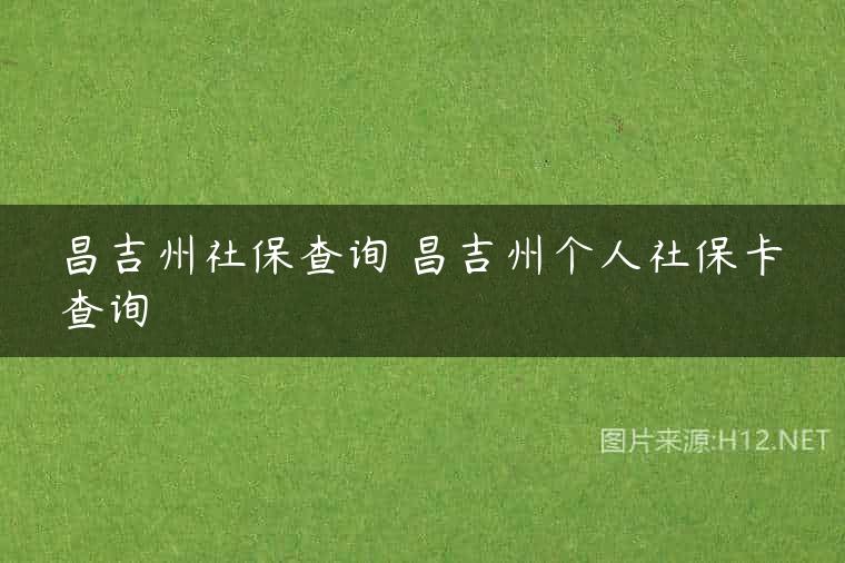 昌吉州社保查询 昌吉州个人社保卡查询