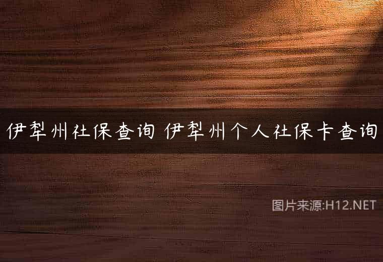 伊犁州社保查询 伊犁州个人社保卡查询