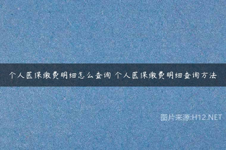 个人医保缴费明细怎么查询 个人医保缴费明细查询方法