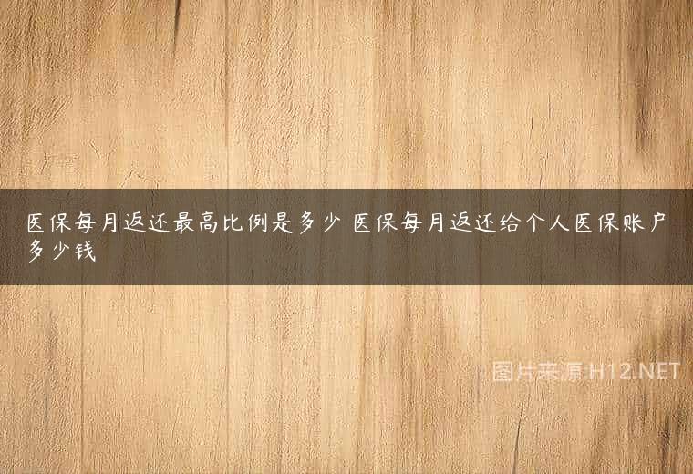 医保每月返还最高比例是多少 医保每月返还给个人医保账户多少钱