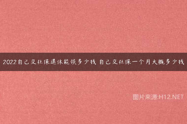 2022自己交社保退休能领多少钱 自己交社保一个月大概多少钱